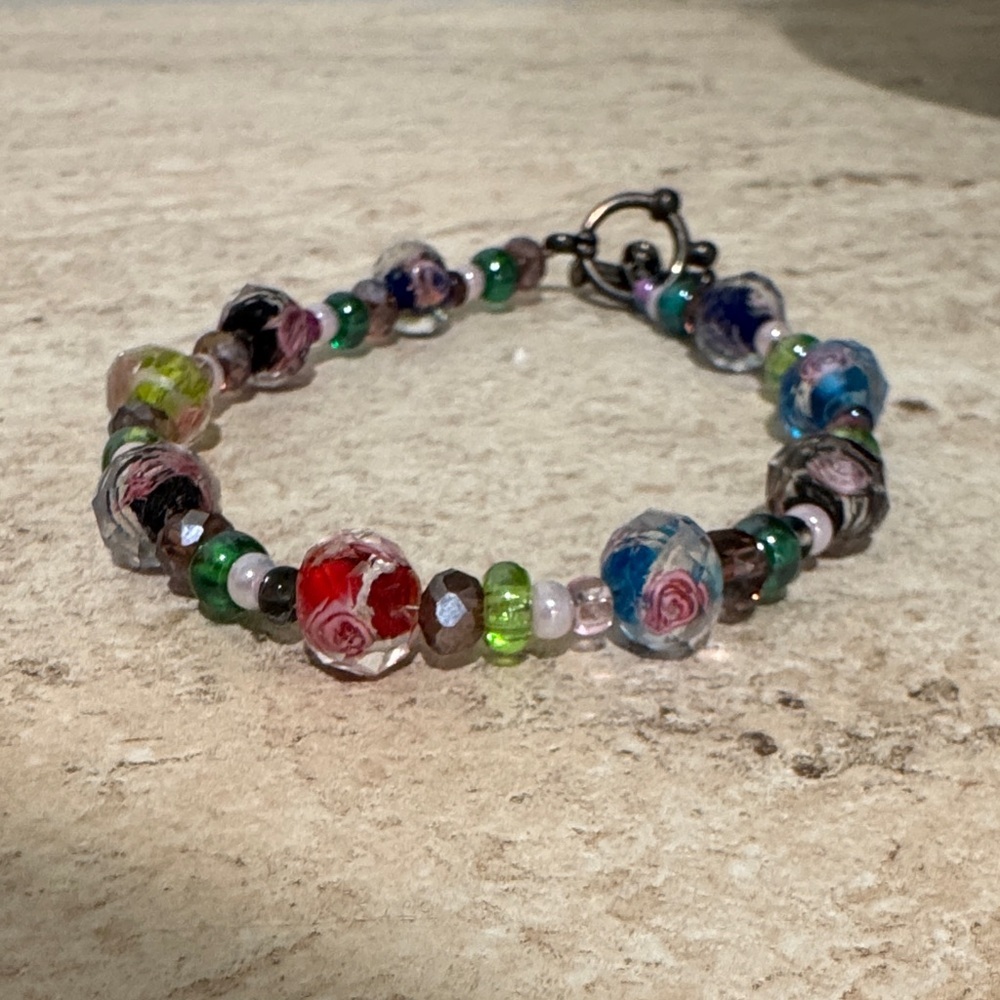 Handmade Vintage Beaded Bracelet, Multicolor